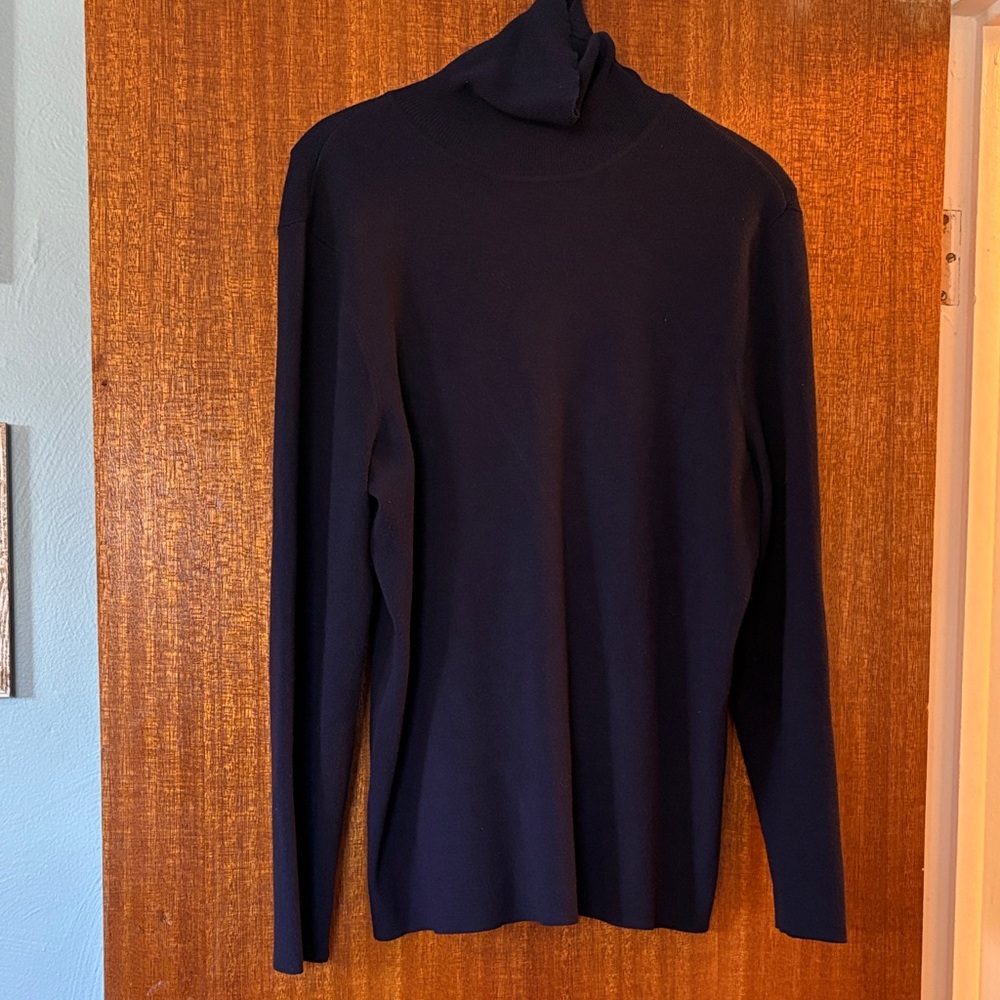 Chico's Navy Blue Turtleneck Sweater